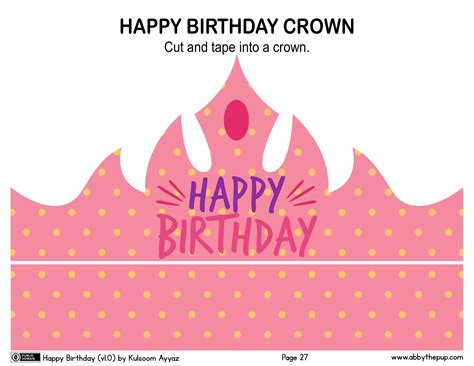 Birthday Crown Printable Template